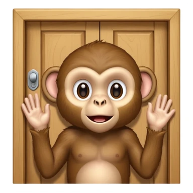 monkey knocking on door sticker