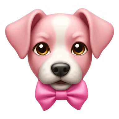 A cute pink dog with a bow on it’s head sticker