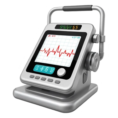 EKG machine with heart rate monitor display sticker