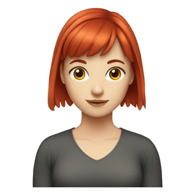 white girl whit red hair with bangs sticker