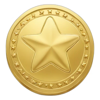 Round coin gold star sticker