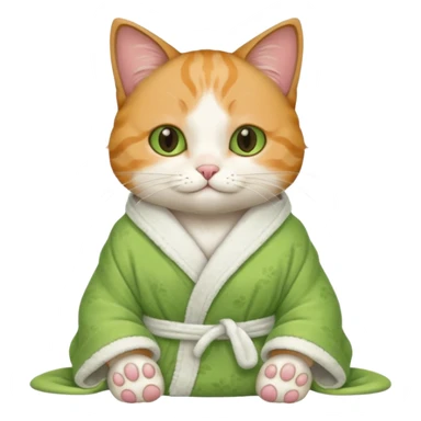I want a CAT whit a macha on her paw and i want her to ne wearing a bath rope sticker