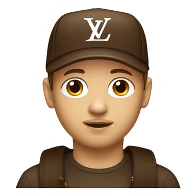 brown hair boy with louis vuitton cap and goatee sticker