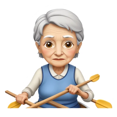 Old women rowing sticker