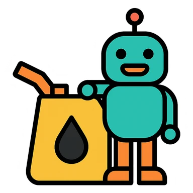 oil and robot sticker
