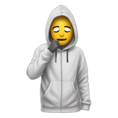 Man whit a hoddie and skidmask withe Making a signal of ok sticker