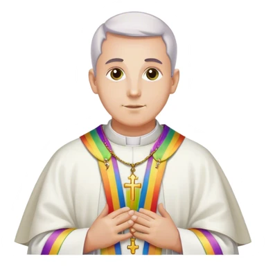 priest with rainbow chasuble sticker