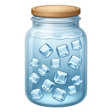 SLIM ICE JAR WITH LOTS OF ICE WITHOUT CAP ON sticker