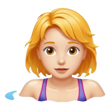girl swimming laps in a pool  sticker