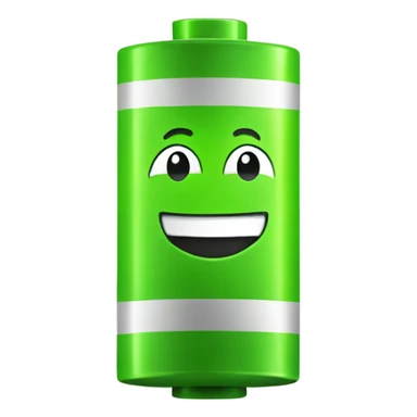Simple Smiling Green battery  sticker