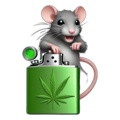 Cannabis rat stealing lighter sticker