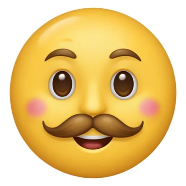 Mustache on a normal  yellow smiley  sticker