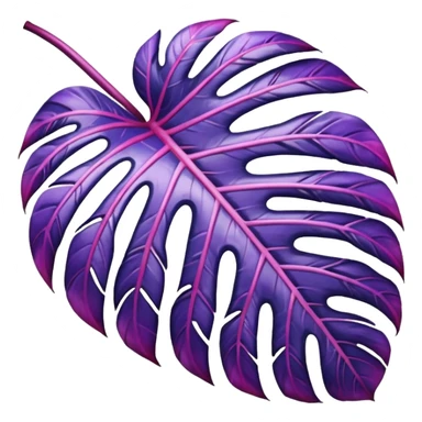 purple/pink monstera leaf sticker