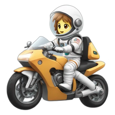 Astronaut driving a car with cycle on top anime sticker