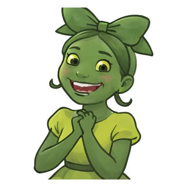 A girl that has their arms crossed holding neck laughing sticker