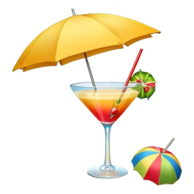 beach cocktail emoji, with a tiny umbrella sticker