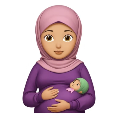 Lebanese girl, hijab, tan, pregnant belly. sticker