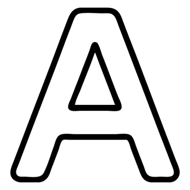 letter A minimalist outlined icon geometric lines no fill professional look sticker