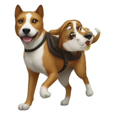 Cat riding dog sticker