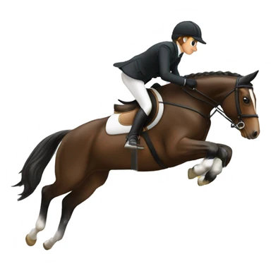 Hunter jumper horse going over a fancy jump sticker