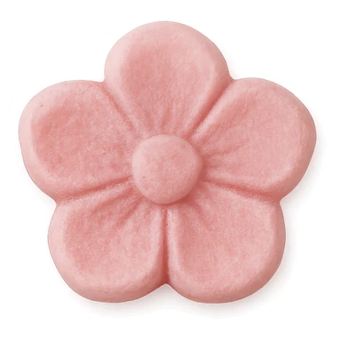 single pink candy shaped like a flower, centered, transparent background, no other elements, variation 2 sticker