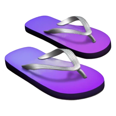 Realistic dark purple to light purple ombre flip flops with metallic silver accents. sticker