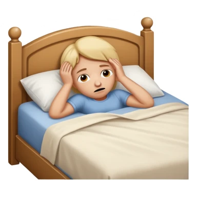 lie down on bed to sleep, but hungry sticker