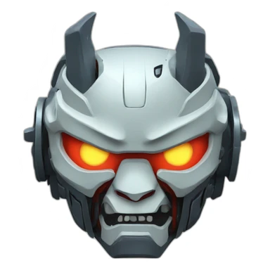 mecha oni mask sticker