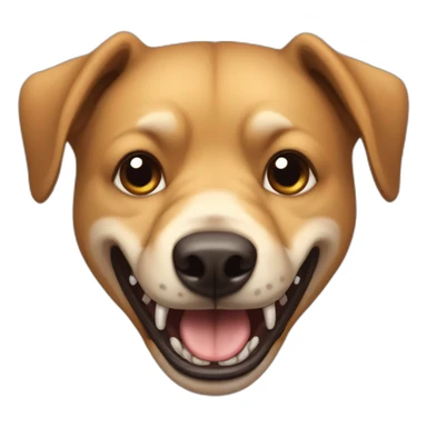 Ugly light brown dog with very long lower fangs sticker