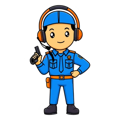 Team Fortress 2 Scout with blue uniform, headset, Boston accent, slim body, carrying scattergun, official character design sticker