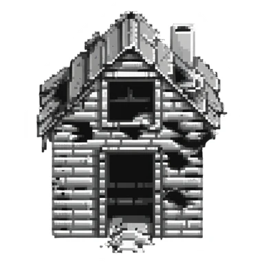 a house destroyed to the ground sticker