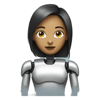 robot woman lap sticker