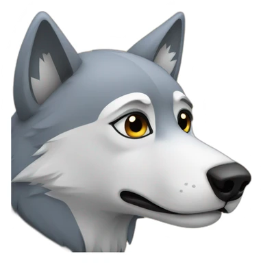 sad wolf sticker