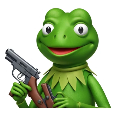 kermit the frog with gun sticker