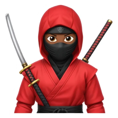 black skin ninja red clothes sticker