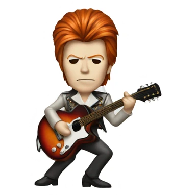 david bowie playing the guitar sticker
