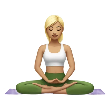 Young woman with blonde hair doing yoga sticker