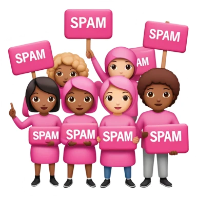 artists in pink protesting for spam meat is art sticker