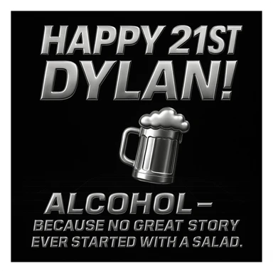 Simplify the vaporwave card: use a minimal neon grid background, one drink icon, and bold chrome text for the quote. Remove extra graphics and keep the color palette clean and limited. sticker