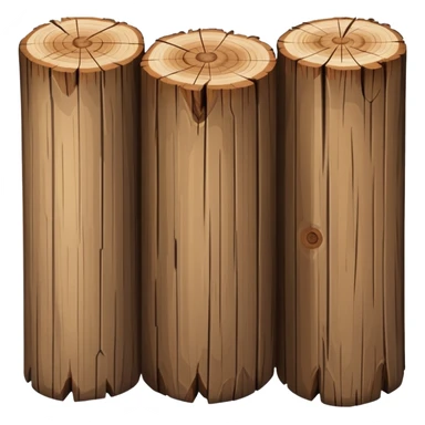 wooden log sticker