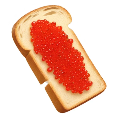 One Slice of bread with red caviar sticker