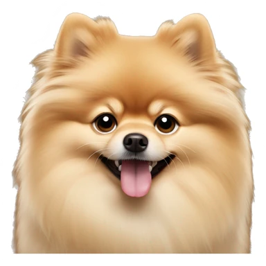 Beige Pomeranian with his tongue out  sticker