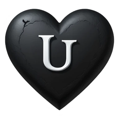 Can you make a black heart with a white letter in the middle in a gothic style, the letter is J sticker