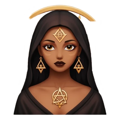 Dark oil traced over woman’s skin forming occult symbols, sensual devotion sticker