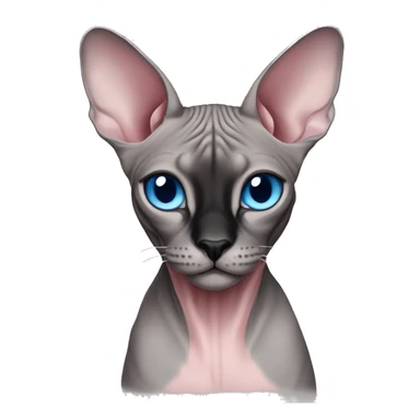 Pink grey sphynx cat blue eyes and black nose  sticker