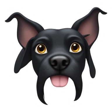 black dog with horns sticker