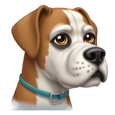 Boxer breed dog sledding sticker