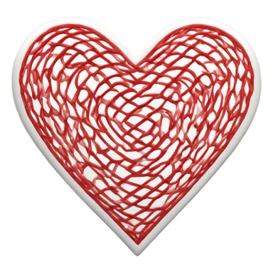 Red-white heard  sticker