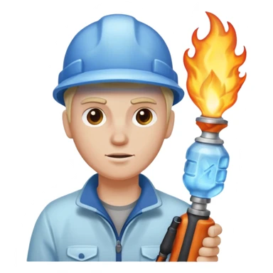 with blowtorch,Ice Sculptors. sticker