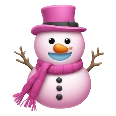 Pink snowman sticker